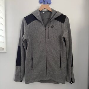 Norrona Men’s Small Tamok Warm/Wool2 Zip Hoodie Grey gorpcore